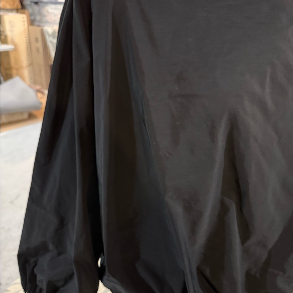 Black Hooded Jacket With Drawstring - image 3